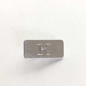 Vintage Estate Swank Silver Tone Letter "K" Initial Engraved Tie Clip Clasp
